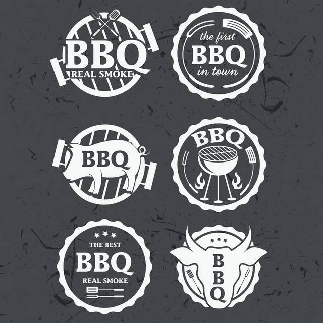 黑白BBQ创意logo