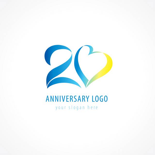 渐变蓝周年庆logo