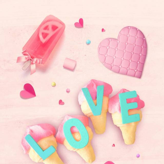 粉色爱心LOVE情人节背景