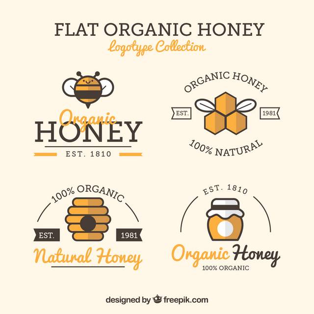 蜂蜜蜂巢图标标签