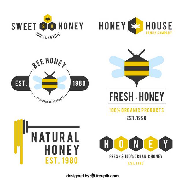 卡通蜜蜂标签