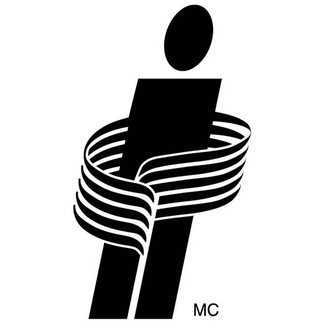 人物条纹创意logo