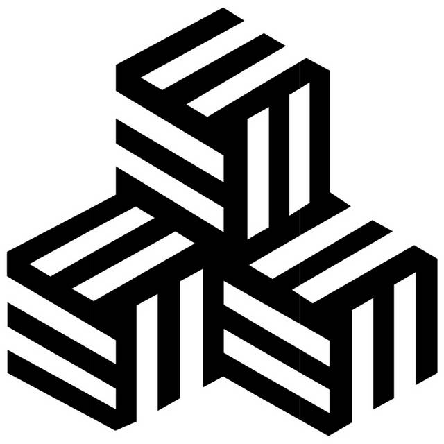 黑色陶文立体方形logo