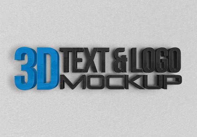 纸张上的3D立体logo样机