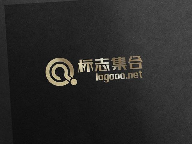 黑色纸张烫金logo样机