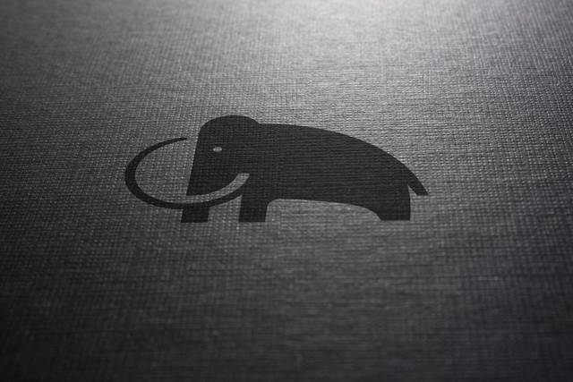 纸板上大象logo样机