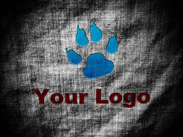 布纹动物脚掌蓝色logo贴图