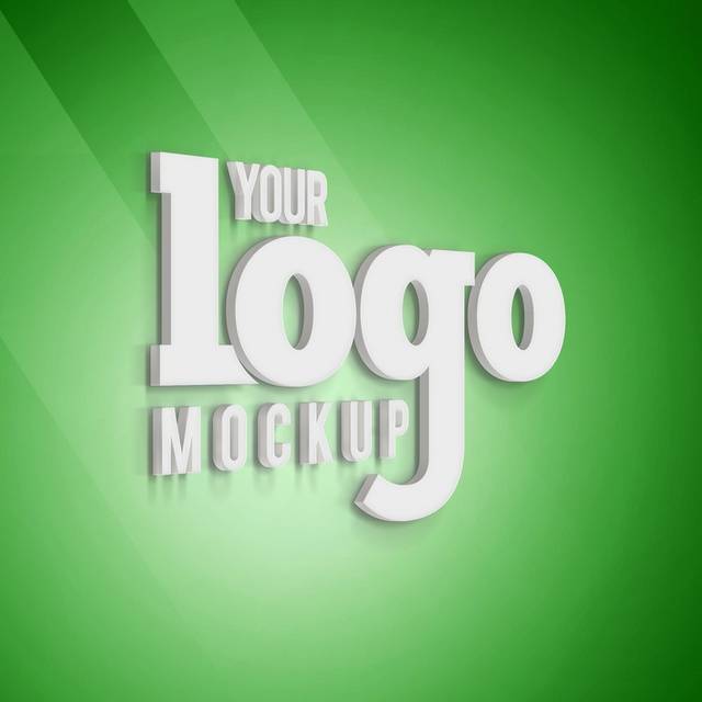 绿色背景创意字母logo贴图
