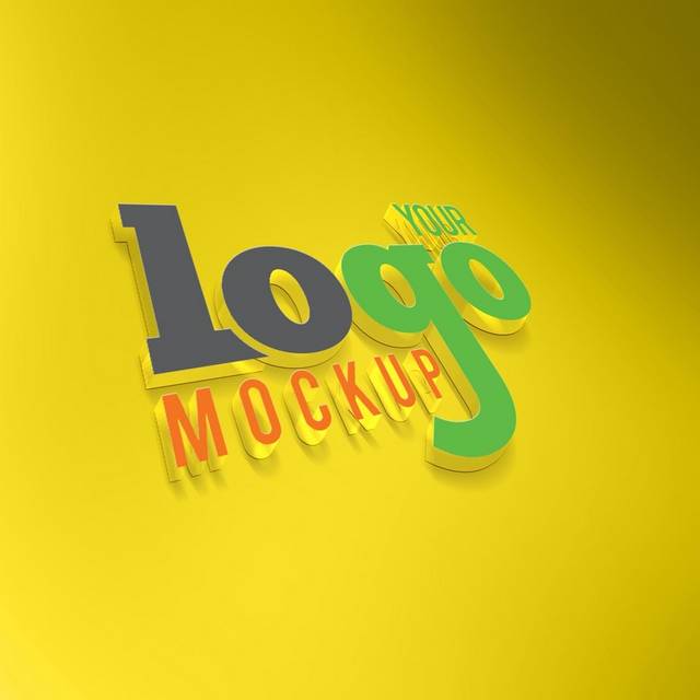 黄色背景创意字母logo贴图