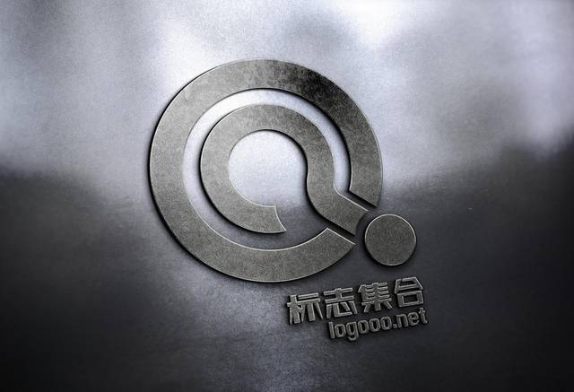 黑色问号图案logo样机