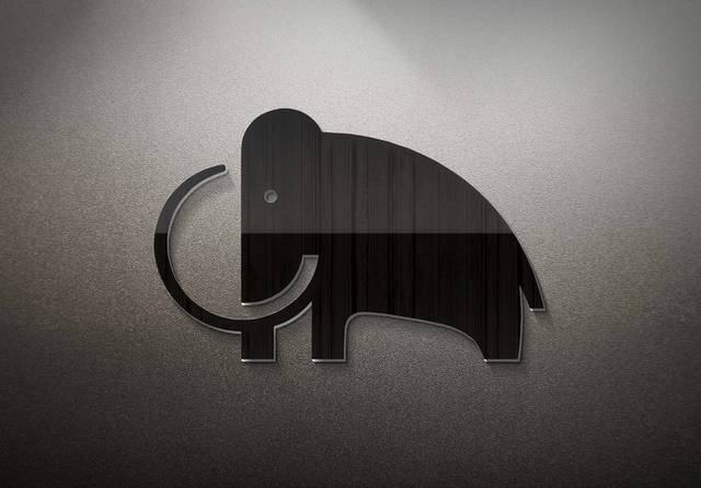 黑色大象logo样机