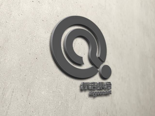 黑色问号logo样机