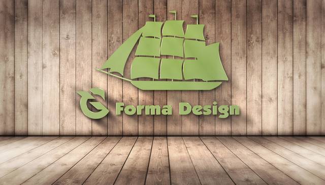 绿色帆船木纹logo贴图