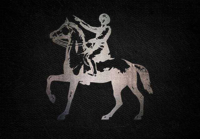 黑色布纹骑马logo贴图模板