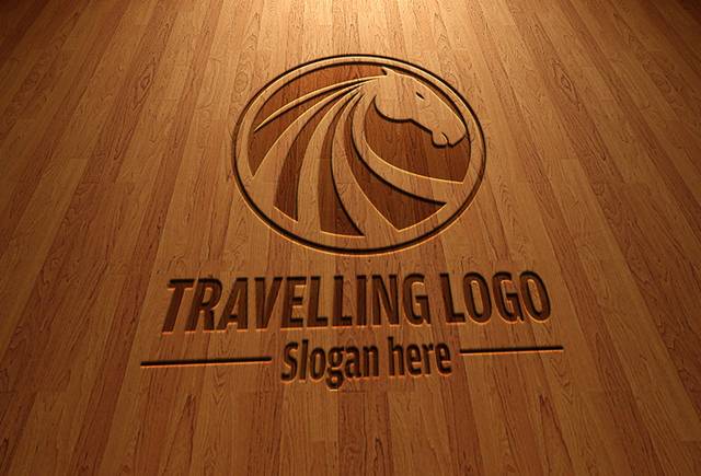 木质logo样机设计模板