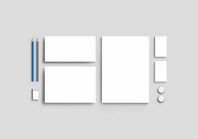 白色简易办公vi样机设计模板