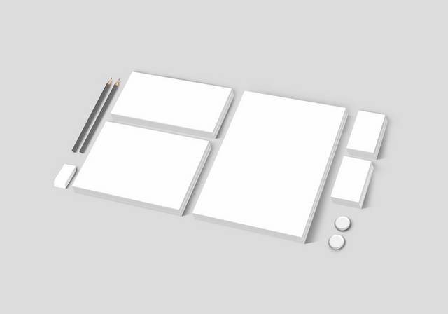 简易白色办公vi样机设计模板