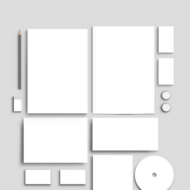 白色办公用品vi样机设计模板