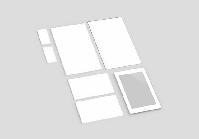 白色简洁办公vi样机设计模板