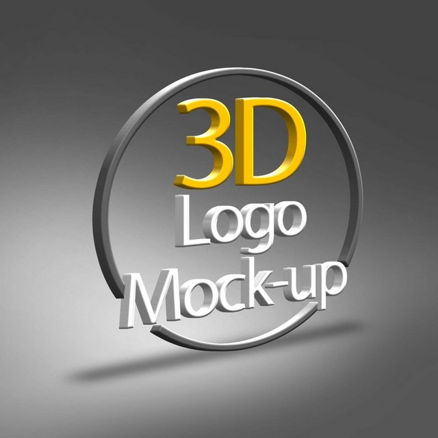 3d圆形样机logo模板