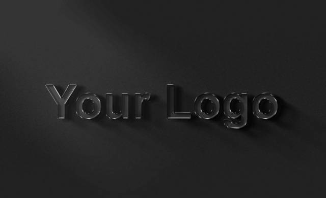 黑色立体字母样机logo模板