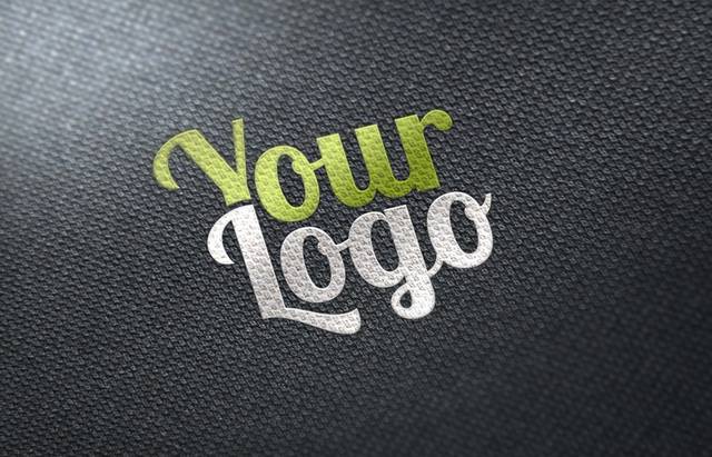 白绿色字母样机logo模板