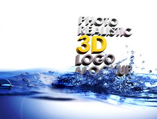 3d创意字母样机logo模板