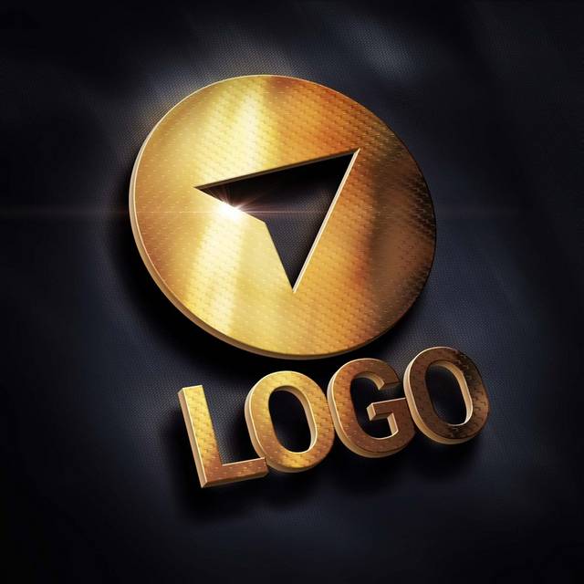 金色立体logo样机模板