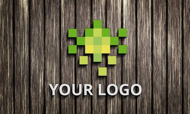 绿色马赛克样机logo模板