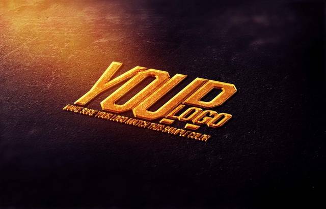 橘黄字母YOU样机logo模板