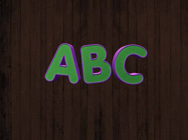 绿色立体ABC样机logo模板