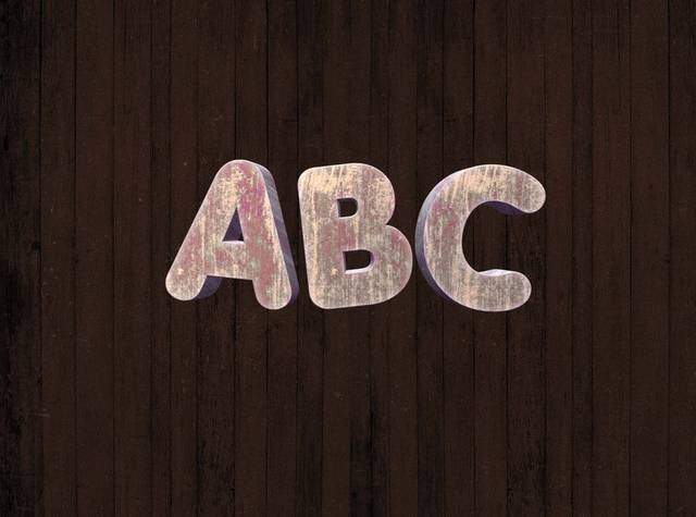 做旧木纹ABC样机logo模板
