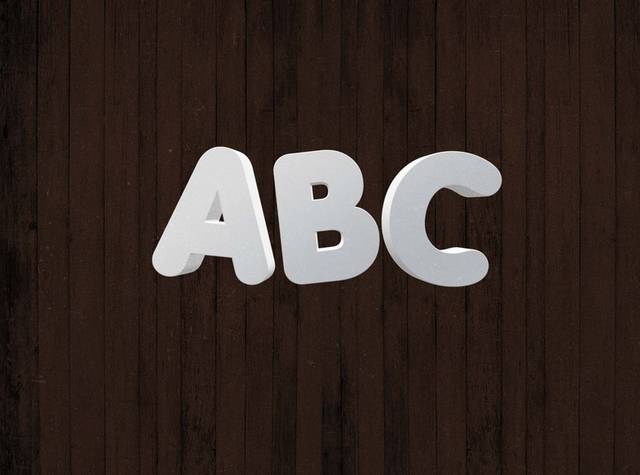 立体白色ABC样机logo模板