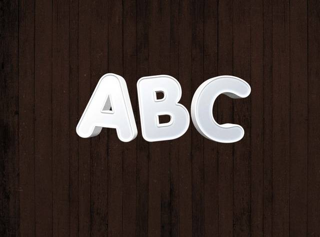 银色ABC样机logo模板