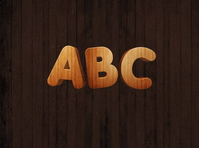 棕黄色ABC样机logo模板