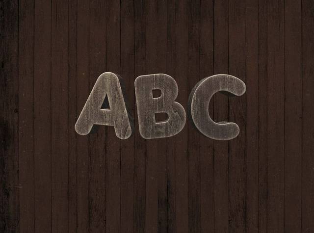 木纹深色ABC样机logo模板