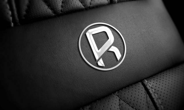 金属字母R样机logo模板