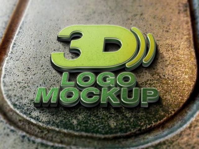 绿色3d样机logo模板