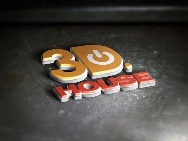 3d立体彩色字母样机logo模板