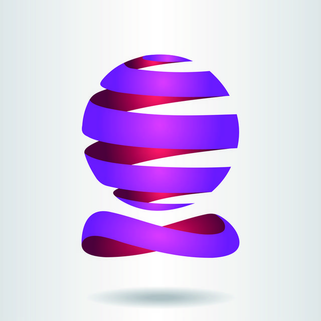 紫色球状logo模板