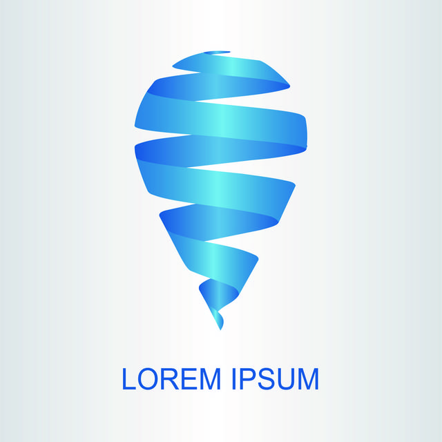 蓝色螺旋logo模板