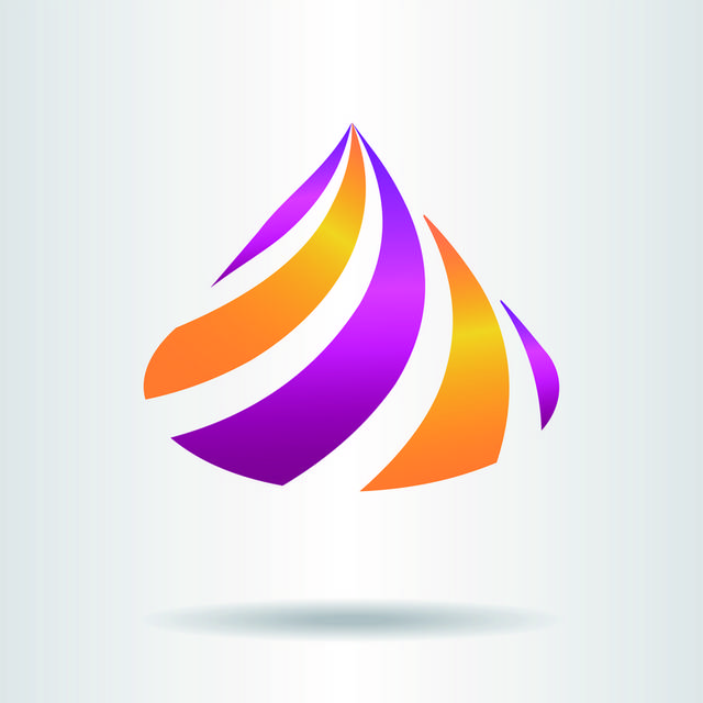 紫橘色三角logo模板