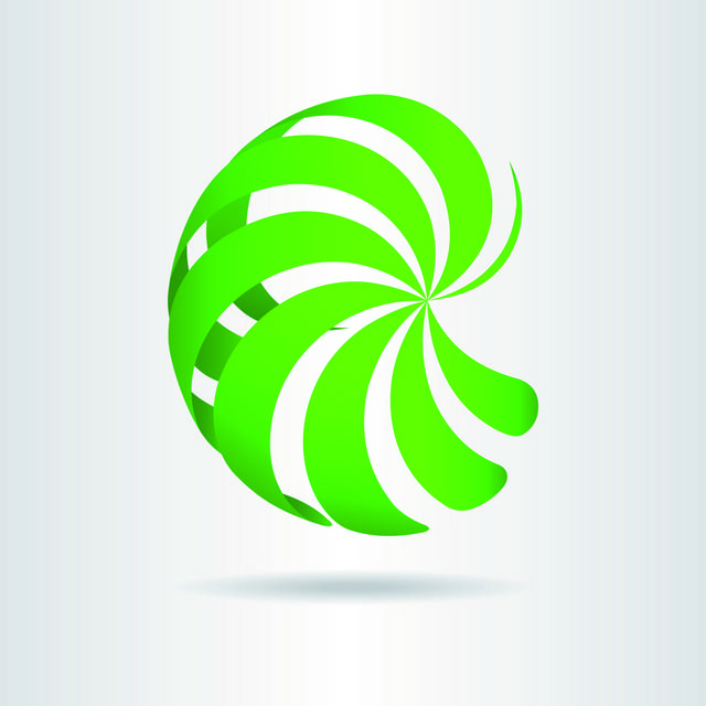绿色圆形抽象logo模板