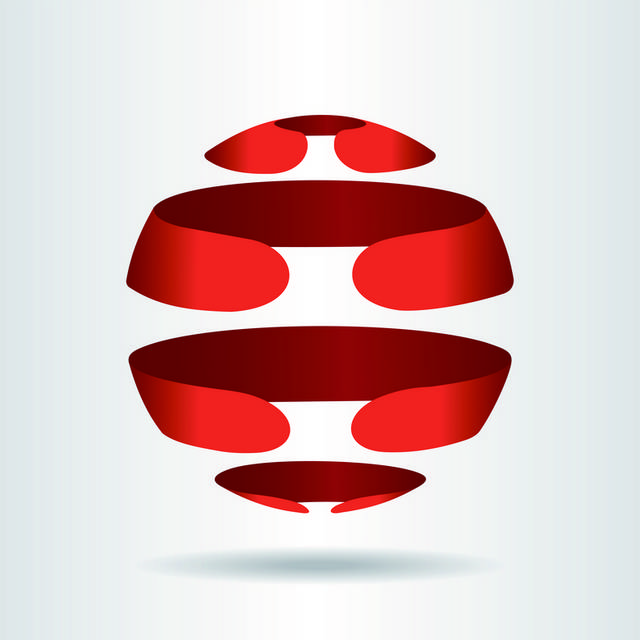红色抽象logo模板