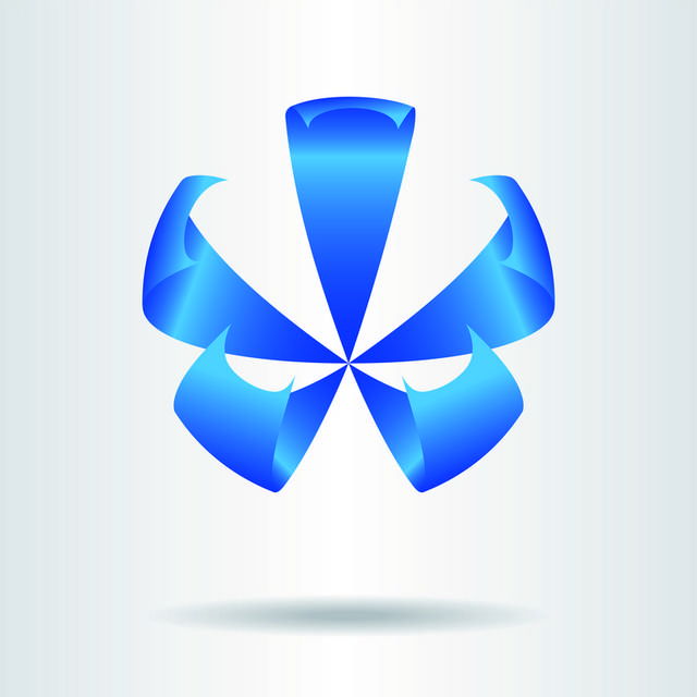 抽象蓝花logo模板