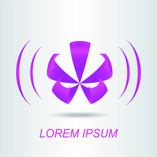 抽象紫色花logo模板