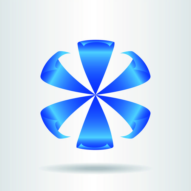 蓝色花logo模板