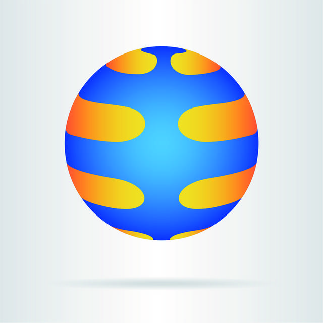 蓝黄色球形logo模板