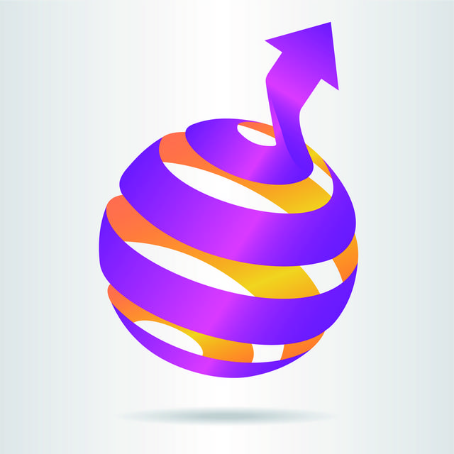 紫色圆形箭头logo模板