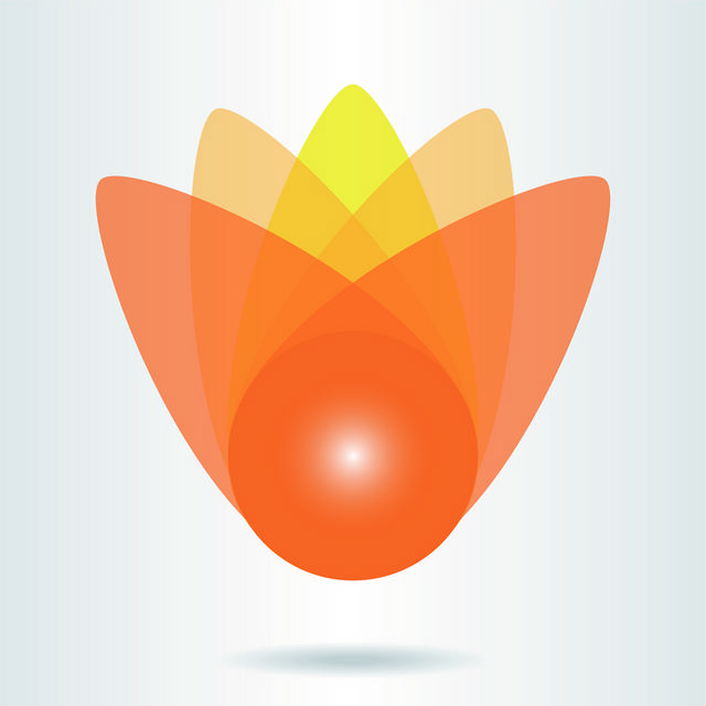 橘色莲花图案logo模板